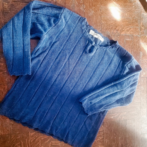 Blue velour sweater - Picture 2 of 3